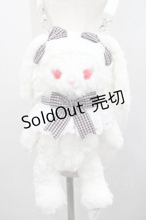 画像: BABY,THE STARS SHINE BRIGHT / うさくみゃちゃんポシェット  白Ｘ黒ピンクチェック I-26-02-23-106-BA-BG-SA-ZI