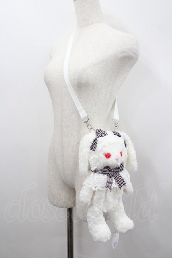 画像2: BABY,THE STARS SHINE BRIGHT / うさくみゃちゃんポシェット  白Ｘ黒ピンクチェック I-26-02-23-106-BA-BG-SA-ZI (2)