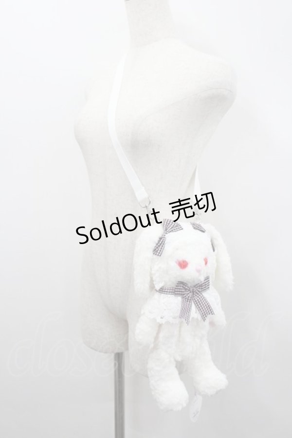 画像2: BABY,THE STARS SHINE BRIGHT / うさくみゃちゃんポシェット  白Ｘ黒ピンクチェック I-26-02-23-106-BA-BG-SA-ZI (2)