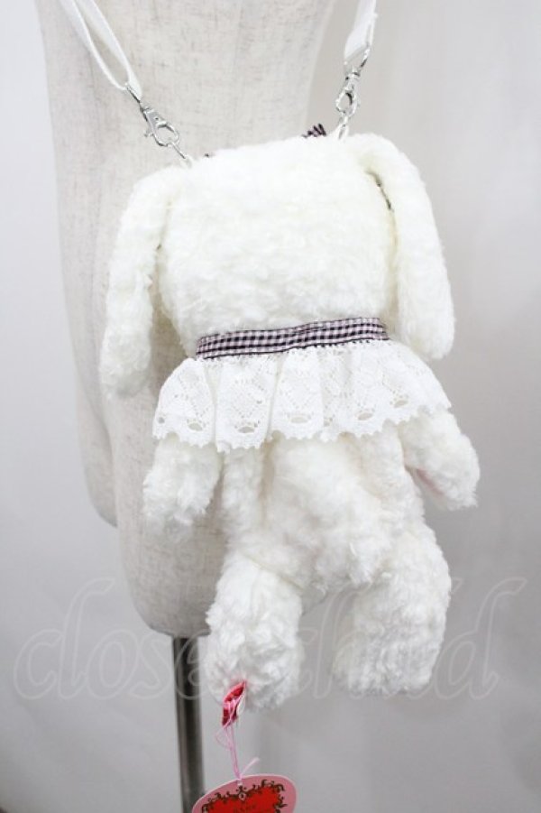 画像3: BABY,THE STARS SHINE BRIGHT / うさくみゃちゃんポシェット  白Ｘ黒ピンクチェック I-26-02-23-106-BA-BG-SA-ZI (3)