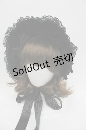 画像: metamorphose / レースリボンボンネット  黒 I-26-02-23-109-ME-AC-SA-ZI