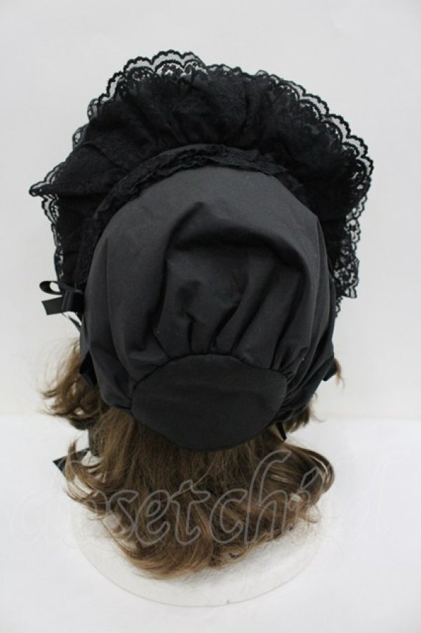 画像3: metamorphose / レースリボンボンネット  黒 I-26-02-23-109-ME-AC-SA-ZI (3)