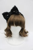画像1: Angelic Pretty / パールおしゃまリボンカチューシャ  黒 I-26-02-23-110-AP-AC-SA-ZI (1)