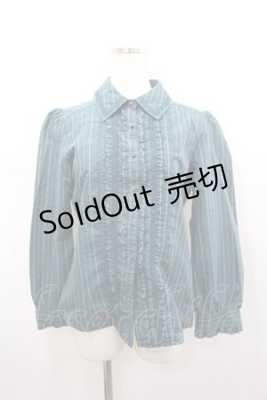 画像: axes femme / ストライプブラウス M グリーン I-26-02-23-012-AX-BL-TE-ZI