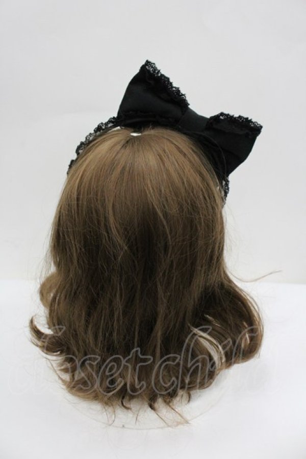 画像3: Angelic Pretty / パールおしゃまリボンカチューシャ  黒 I-26-02-23-110-AP-AC-SA-ZI (3)