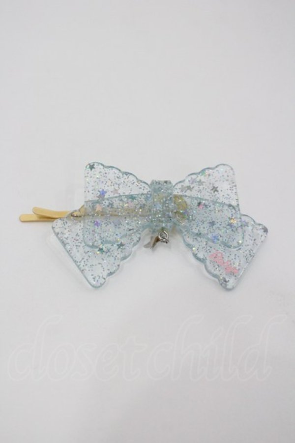 画像1: BABY,THE STARS SHINE BRIGHT / トゥインクルスターリボンヘアピン  サックス I-26-02-23-119-BA-AC-SA-ZI (1)