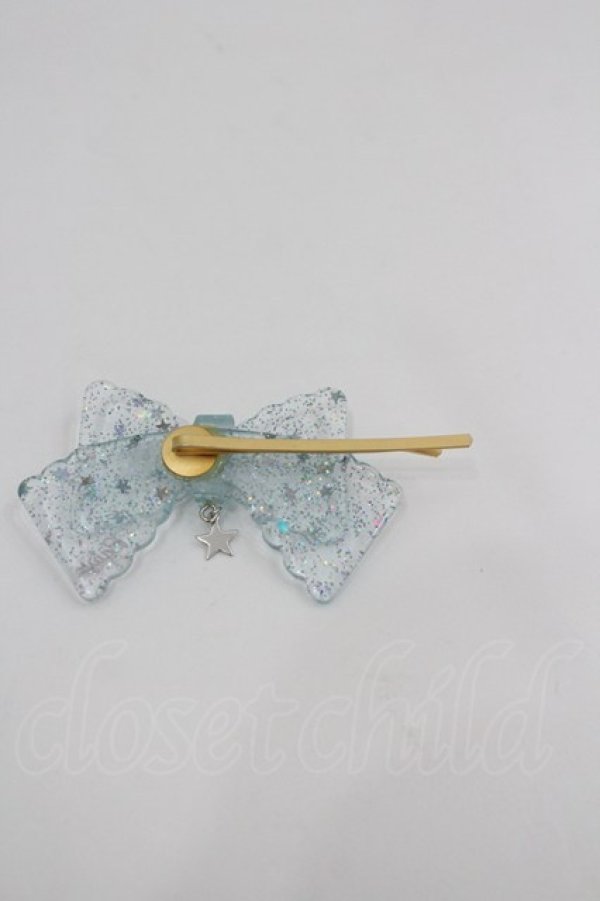 画像2: BABY,THE STARS SHINE BRIGHT / トゥインクルスターリボンヘアピン  サックス I-26-02-23-119-BA-AC-SA-ZI (2)