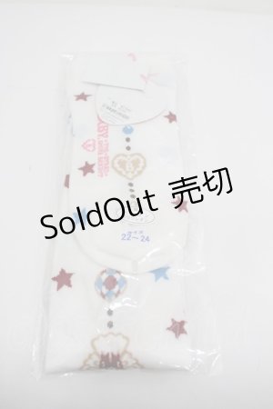 画像: BABY,THE STARS SHINE BRIGHT / くみゃちゃんのDokiDoki Christmas Party柄オーバーニーソックス（天使柄）  白 I-26-02-23-124-BA-ZA-SA-ZI