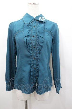 画像: axes femme / ローズトランプ刺繍ブラウス M グリーン I-26-02-23-013-AX-BL-TE-ZI