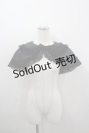 画像: metamorphose / 無地ラッセルレースつき丸襟ケープ  黒 I-26-02-23-002-ME-JA-SA-ZI