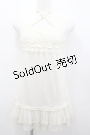 画像: axes femme / 巻き薔薇&ビジュータンク  生成り I-26-02-23-016-AX-TO-SA-ZI