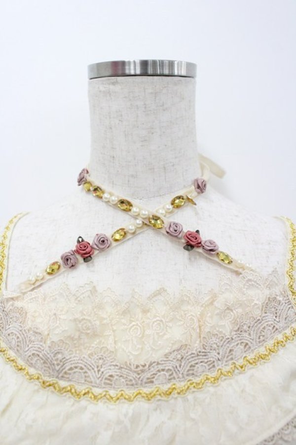 画像2: axes femme / 巻き薔薇モチーフキャミソール  生成り I-26-02-23-017-AX-TO-SA-ZI (2)