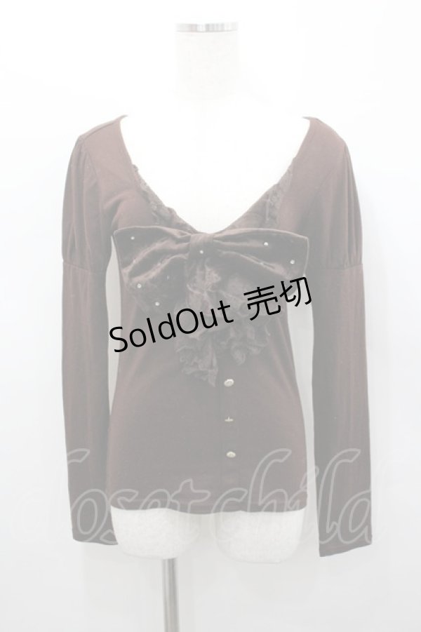 画像1: LIZ LISA / リボンカットソー F ブラウン I-26-02-23-022-LO-BL-TE-ZI (1)