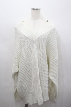 画像: CIVARIZE / 肩ZIPニットトップス  白Ｘシルバー I-26-02-23-023-GO-TO-SA-ZI