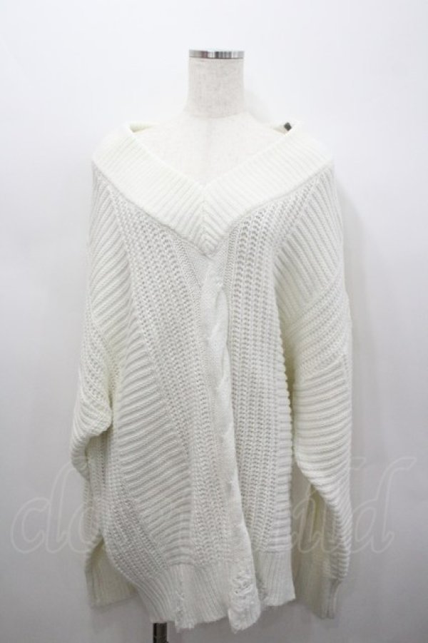 画像1: CIVARIZE / 肩ZIPニットトップス  白Ｘシルバー I-26-02-23-023-GO-TO-SA-ZI (1)