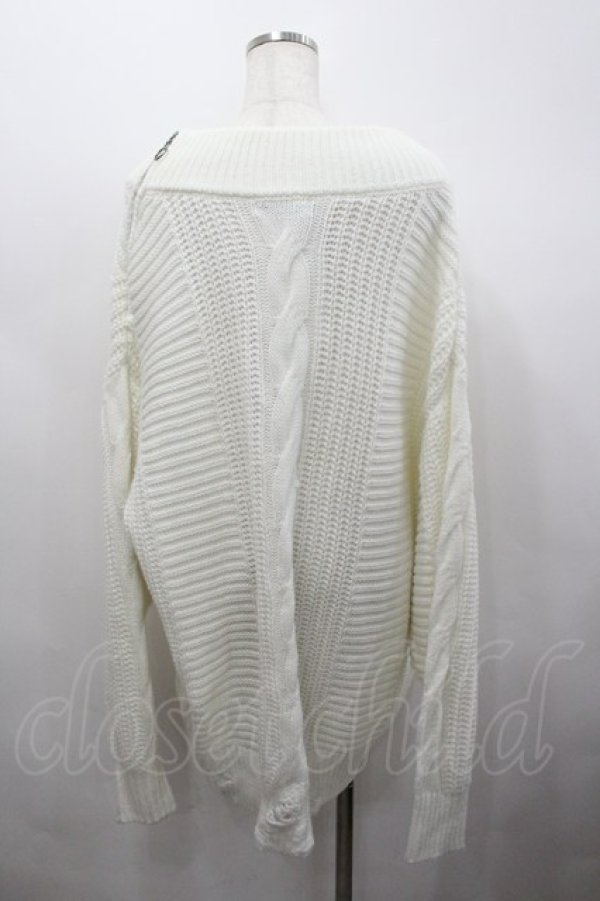 画像2: CIVARIZE / 肩ZIPニットトップス  白Ｘシルバー I-26-02-23-023-GO-TO-SA-ZI (2)