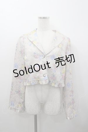 画像: axes femme kawaii / クラシックブーケ柄ジャケット M ベージュ I-26-02-23-025-AX-JA-TE-ZI