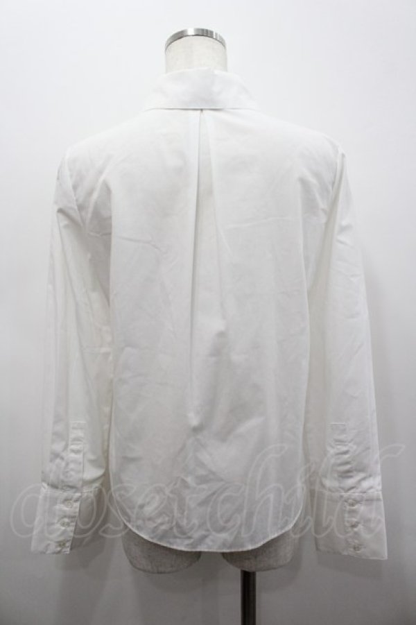 画像3: MIHO MATSUDA / フロントリボン長袖ブラウス  白Ｘ黒 I-26-02-25-029-GO-BL-SA-ZI (3)