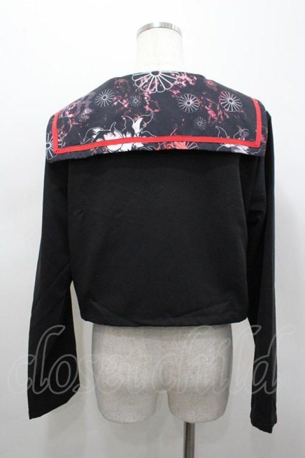 画像3: NieR Clothing / 総柄セーラートップス  黒ｘ赤 I-26-02-25-030-PU-TO-SA-ZI (3)
