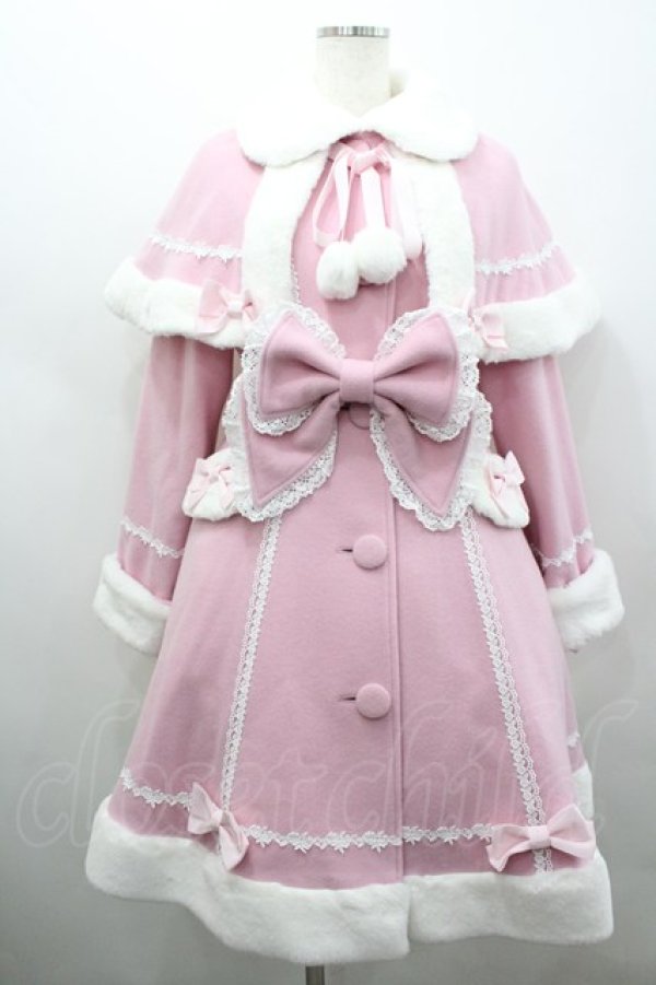 画像1: BABY,THE STARS SHINE BRIGHT / リボンミルキーコート  ピンクＸ白 I-26-02-25-035-BA-CO-SA-ZI (1)