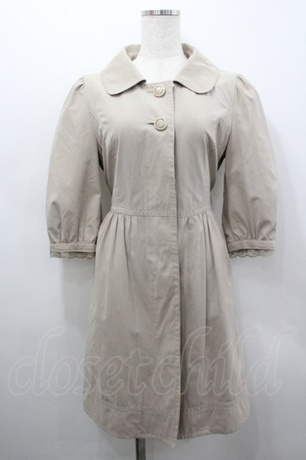 画像1: axes femme / 袖レースコート  ベージュ I-26-02-25-037-AX-CO-SA-ZI (1)