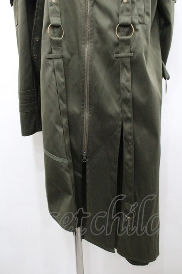 画像3: Ozz conte / フードベルトロングジャケット  カーキ I-26-02-25-042-OO-JA-SA-ZI (3)