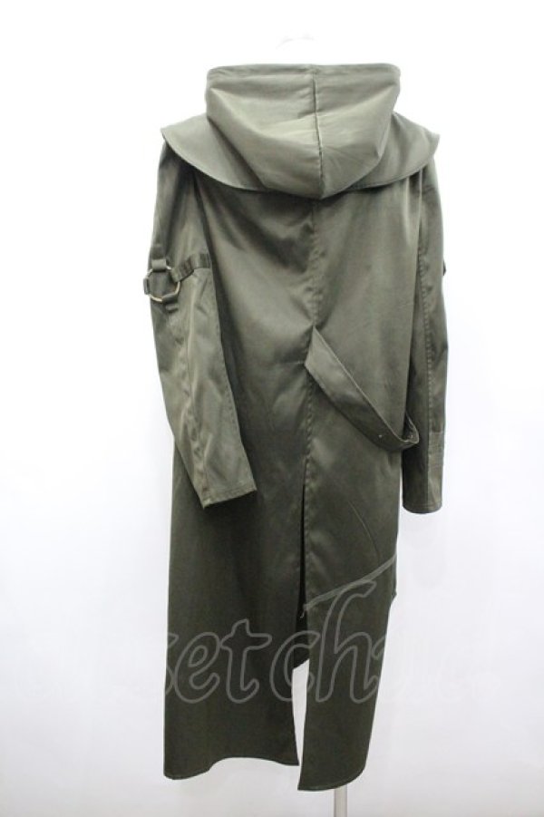 画像4: Ozz conte / フードベルトロングジャケット  カーキ I-26-02-25-042-OO-JA-SA-ZI (4)