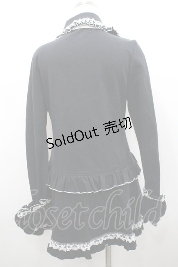 画像3: PUTUMAYO / 蝶ローズ刺繍長袖コート  黒Ｘ白 I-26-02-25-043-PT-OP-SA-ZI (3)