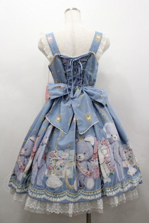 画像4: Angelic Pretty / Charlotte's Bearジャンパースカート  サックス I-26-02-25-045-AP-OP-SA-ZI (4)