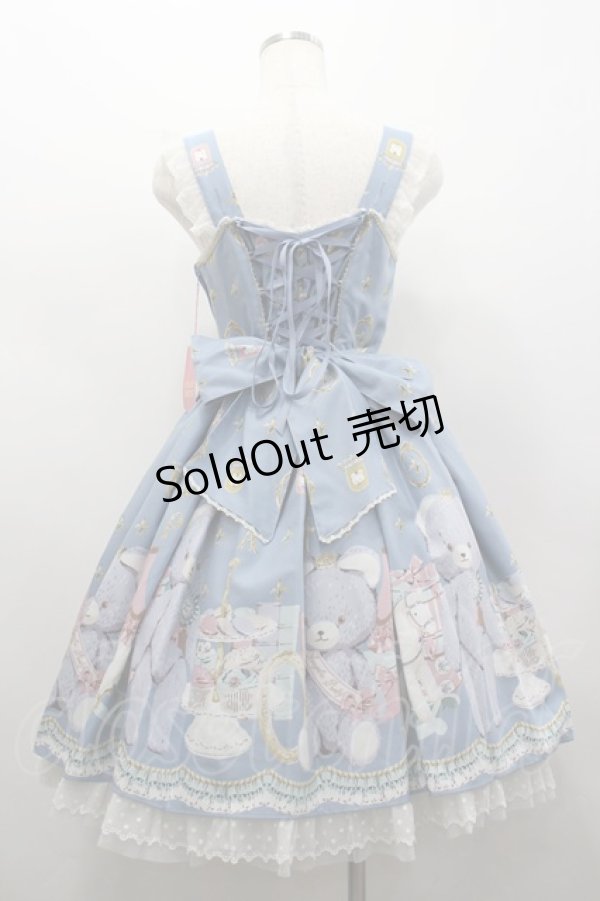 画像4: Angelic Pretty / Charlotte's Bearジャンパースカート  サックス I-26-02-25-045-AP-OP-SA-ZI (4)