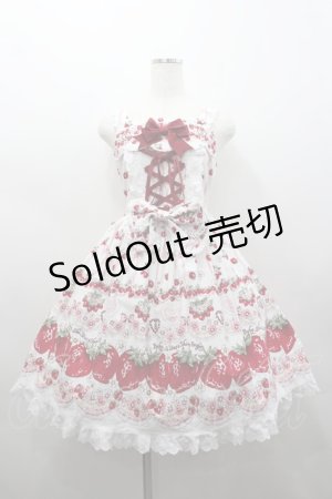 画像: BABY,THE STARS SHINE BRIGHT / Juicy Strawberry MemoryジャンパースカートI  白 I-26-02-25-048-BA-OP-SA-ZI