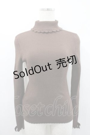 画像: Emily Temple cute / レースフリルタートルニット  ブラウン I-26-02-25-006-ET-TO-SA-ZI