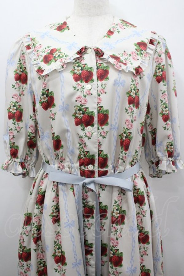 画像2: Melody BasKet / Strawberry Roseフロントボタンワンピース L アイボリー I-26-02-25-056-LO-OP-SA-ZI (2)