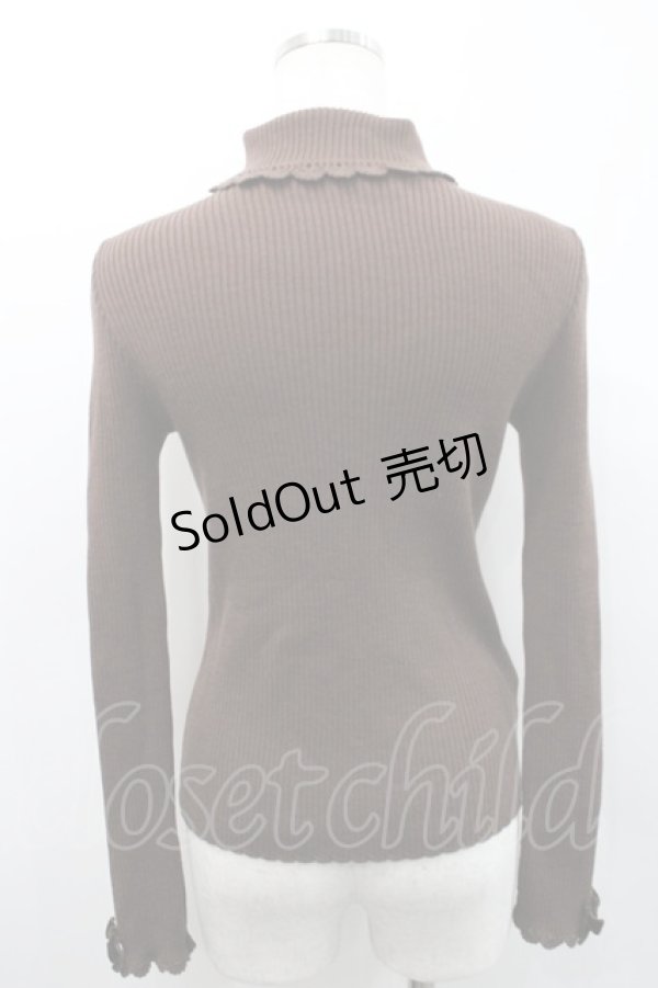 画像2: Emily Temple cute / レースフリルタートルニット  ブラウン I-26-02-25-006-ET-TO-SA-ZI (2)