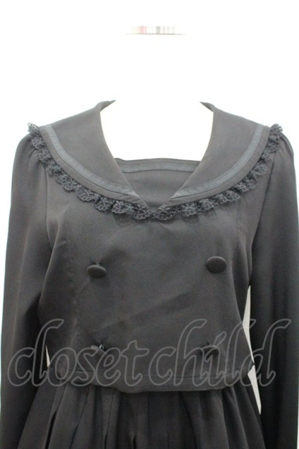 画像2: DearMyLove / ドッキングセーラーワンピース  黒 I-26-02-25-063-EL-OP-SA-ZI (2)