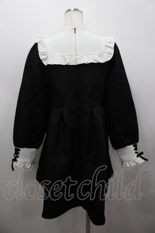 画像4: DearMyLove / ジャガードスクエア切替ワンピース LL クロ×シロ I-26-02-25-065-EL-OP-IG-ZI (4)