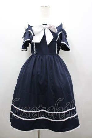 画像: axes femme kawaii / オフショルセーラーワンピース  ネイビーＸ白 I-26-02-25-067-AX-OP-SA-ZI