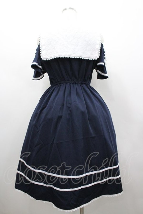 画像2: axes femme kawaii / オフショルセーラーワンピース  ネイビーＸ白 I-26-02-25-067-AX-OP-SA-ZI (2)