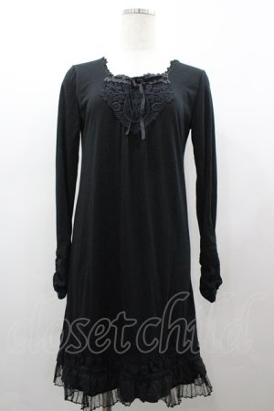 画像: axes femme / チュールプリーツロングインナーカットソー  黒 I-26-02-25-071-AX-OP-SA-ZI