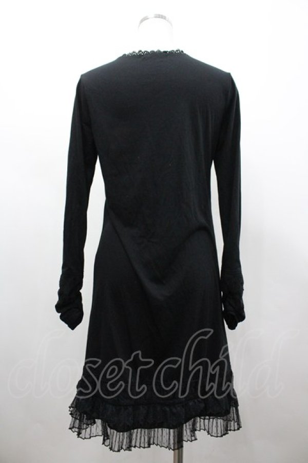 画像2: axes femme / チュールプリーツロングインナーカットソー  黒 I-26-02-25-071-AX-OP-SA-ZI (2)