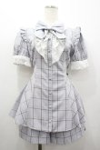 画像1: Secret Honey / アクセサリーリボン付半袖セットアップ  グレーチェック I-26-02-25-073-CA-OP-SA-ZI (1)