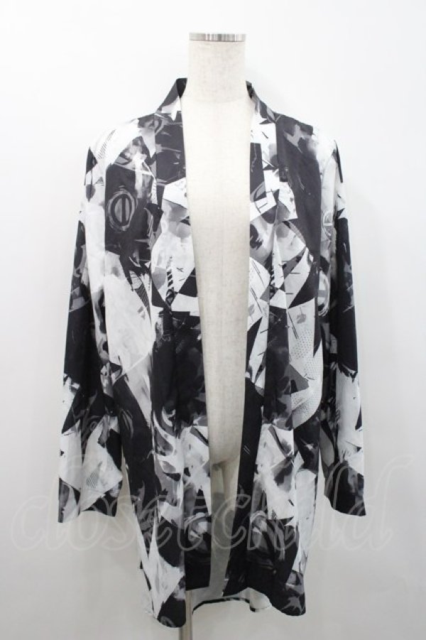 画像1: NieR Clothing / 総柄カーディガン  黒ｘ白 I-26-02-25-008-PU-TO-SA-ZI (1)