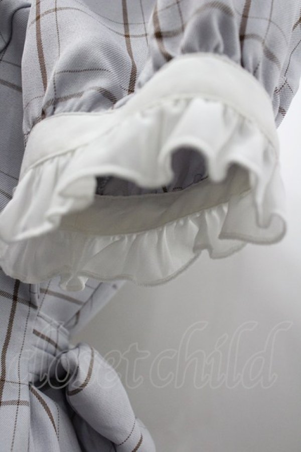 画像4: Secret Honey / アクセサリーリボン付半袖セットアップ  グレーチェック I-26-02-25-073-CA-OP-SA-ZI (4)