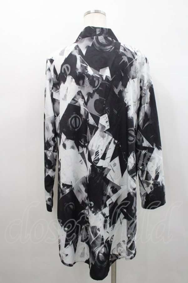 画像2: NieR Clothing / 総柄カーディガン  黒ｘ白 I-26-02-25-008-PU-TO-SA-ZI (2)