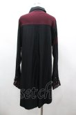 画像2: Ozz conte / 2カラー切替スナップボタンロングシャツ  黒Ｘボルドー I-26-02-25-075-OO-BL-SA-ZI (2)