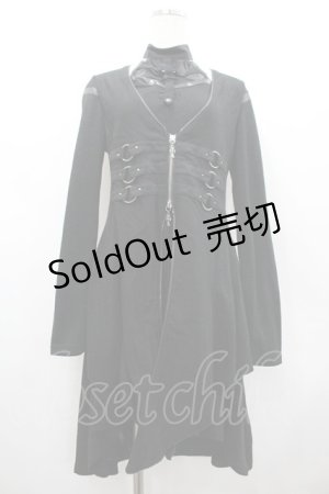 画像: Ozz Croce / クロスダブルZIPフードカーディガン  黒 I-26-02-25-077-OO-TO-SA-ZI