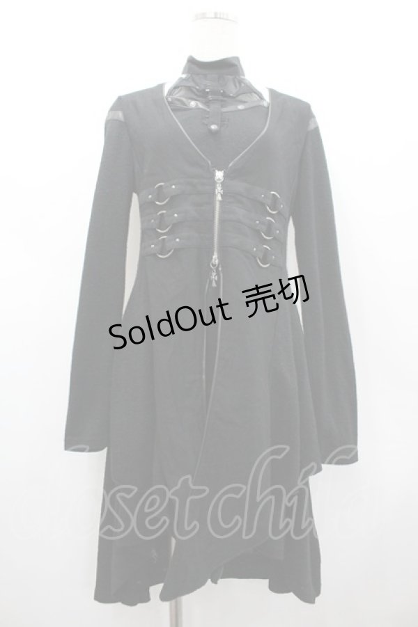 画像1: Ozz Croce / クロスダブルZIPフードカーディガン  黒 I-26-02-25-077-OO-TO-SA-ZI (1)