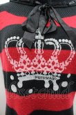 画像3: PUTUMAYO / クラウンプリントボーダーノースリーブニットワンピース  赤Ｘ黒 I-26-02-25-079-PT-OP-SA-ZI (3)