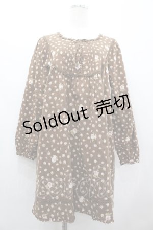 画像: PINK HOUSE / オールドローズ総柄長袖チュニックワンピース  ブラウン I-26-02-25-081-LO-OP-SA-ZI