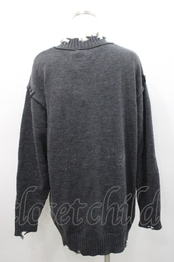 画像2: NOEMIE / クロスワッペンニットカーディガン  グレー I-26-02-25-009-LO-TO-SA-ZI (2)